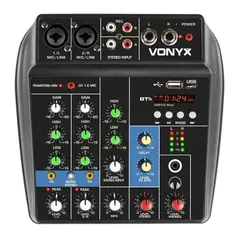 VONYX VMM100 Μικροφωνική Κονσόλα 4 Καναλιών, Με Bluetooth & USB Interface | DBM Electronics