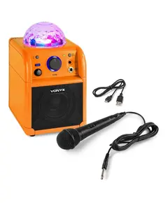 VONYX SBS50L Φορητό Ηχείο Karaoke Με Disco Jelly Ball & Bluetooth Σε Πορτοκαλί Χρώμα | DBM Electronics