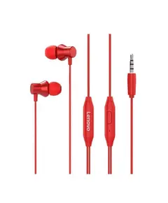 LENOVO HF130 Ενσύρματα Ακουστικά In Ear Με Μικρόφωνο & Χρώμα Κόκκινο | DBM Electronics