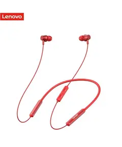 LENOVO QE03 Ασύρματα Ακουστικά Bluetooth In Ear Με Neckband Σε Κόκκινο Χρώμα | DBM Electronics