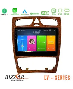 Bizzar U-LV-MB0925W LV Series Mercedes C Class (W203) 4Core Android 13 2+32GB Navigation Multimedia Tablet 9" (Wooden Style) | DBM Electronics