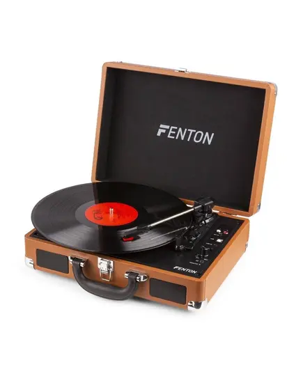 FENTON RP115F Πικάπ Με Ενσωματωμένα Ηχεία AUX/USB Recording/Bluetooth, Χρώμα Καφέ | DBM Electronics