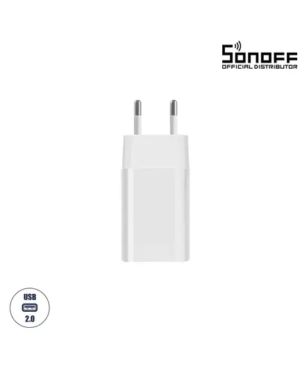 SONOFF 80108 Φορτιστής USB 2.0 Τύπου E/F Τροφοδοσίας DC 5V/2A Από AC 100-240V Με Υποστήριξη Zigbee Brigde | DBM Electronics